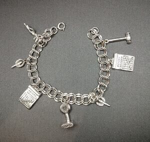 Tops Club Charm Bracelet 7 Charms Silver Tone